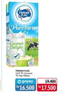 Promo Harga FRISIAN FLAG Susu UHT Purefarm Coconut Delight 900 ml - Alfamidi