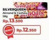 Promo Harga Silver Queen Chocolate Almonds, Cashew 58 gr - Yogya