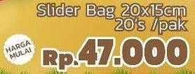 Promo Harga SLIDER BAG 20x15cm 20 pcs - LotteMart