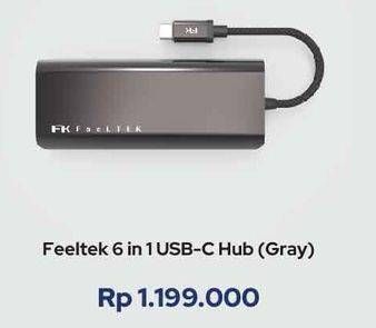 Promo Harga Feeltek 6 in 1 USB-C Hub Grey  - iBox