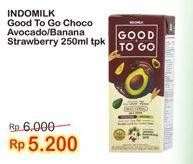 Promo Harga INDOMILK Good To Go Choco Avocado, Banana Strawberry 250 ml - Indomaret