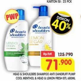 Promo Harga Head & Shoulders Shampoo Cool Menthol, Lemon Fresh 680 ml - Superindo