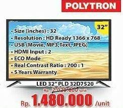 Promo Harga POLYTRON PLD 32D7520 | LED TV 32"  - Hari Hari