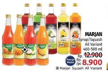 Promo Harga MARJAN Syrup Boudoin 460ml/Syrup Squash 450ml  - LotteMart
