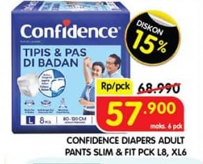 Promo Harga Confidence Adult Pants Tipis & Pas Di Badan L8, XL6 6 pcs - Superindo