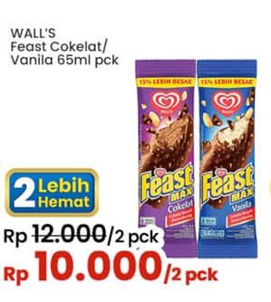 Promo Harga Walls Feast Chocolate, Vanilla 65 ml - Indomaret