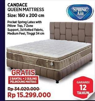 Promo Harga Spring Air Candace Bed Set Queen 160x200cm  - COURTS