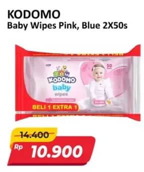 Promo Harga Kodomo Baby Wipes Rice Milk Pink, Classic Blue 50 pcs - Alfamart