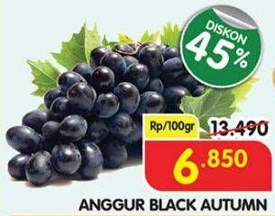 Promo Harga Anggur Black Autumn per 100 gr - Superindo