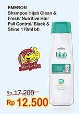 Promo Harga EMERON Shampoo Hijab Clean Fresh, Hairfall Control, Black Shine 170 ml - Indomaret