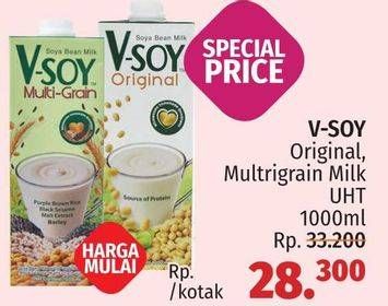 Promo Harga V-SOY Soya Bean Milk Original, Multi Grain 1000 ml - LotteMart