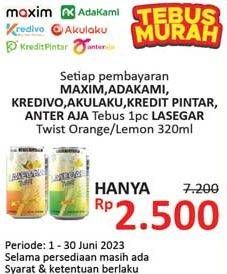 Promo Harga Lasegar Twist Larutan Penyegar Orange Lemon, Lemon 320 ml - Alfamidi