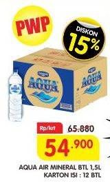 Promo Harga AQUA Air Mineral 1500 ml - Superindo