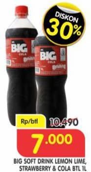 Promo Harga Aje Big Cola Minuman Soda Lime, Strawberry 1000 ml - Superindo