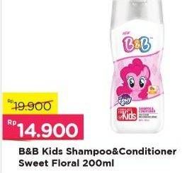 Promo Harga B&B KIDS Shampoo & Conditioner Sweet Floral 200 ml - Alfamart