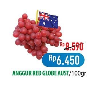 Promo Harga Anggur Red Globe Australia per 100 gr - Hypermart