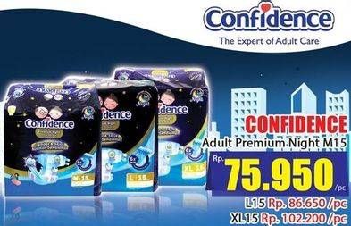 Promo Harga Confidence Adult Diapers Premium Night L15  - Hari Hari