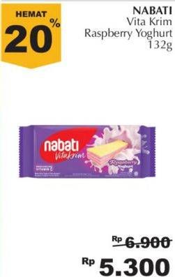 Promo Harga NABATI Vitakrim Raspberry Yoghurt 132 gr - Giant