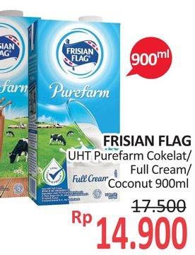 Promo Harga FRISIAN FLAG Susu UHT Purefarm Coconut Delight, Full Cream, Swiss Chocolate 900 ml - Alfamidi