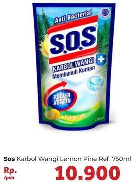 Promo Harga SOS Karbol Wangi Lemon Pine 750 ml - Carrefour