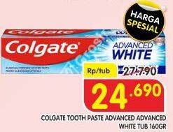 Promo Harga COLGATE Toothpaste Advanced White 160 gr - Superindo