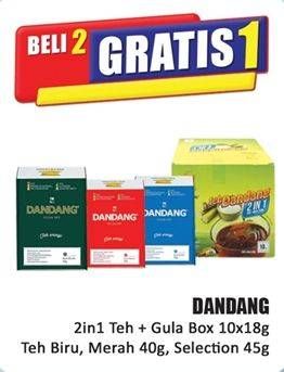 Promo Harga Dandang 2in1 Teh + Gula Box 10x18g / Dandang Teh Biru, Merah 40g, Selection 45g  - Hari Hari