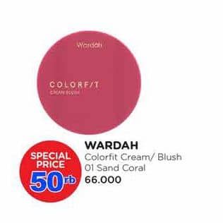 Promo Harga Wardah Colorfit Cream Blush 01 Sand Coral 3 gr - Watsons