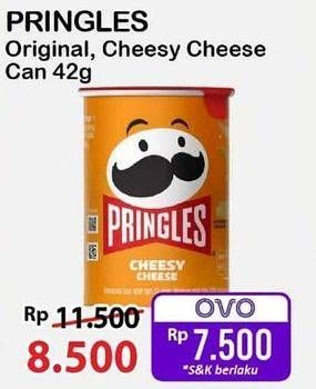 Promo Harga Pringles Potato Crisps Original, Cheesy Cheese 42 gr - Alfamart