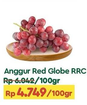 Promo Harga Anggur Red Globe RRC per 100 gr - TIP TOP