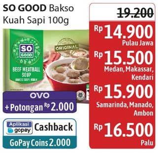 Promo Harga So Good Bakso Kuah Sapi 120 gr - Alfamidi