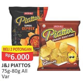 Promo Harga PIATTOS Snack Kentang All Variants per 2 pcs 75 gr - Alfamart
