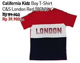 Promo Harga CALIFORNIA KIDS Boy T-Shirt CS London Red 09GNN  - Carrefour