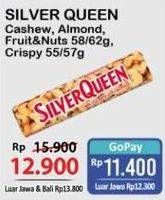 Promo Harga Silver Queen Chocolate Cashew, Almonds, Fruit Nuts, Crispy 57 gr - Alfamart