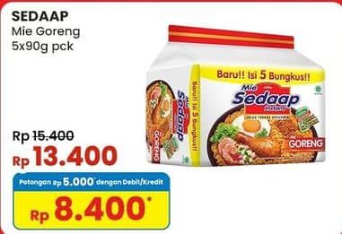 Promo Harga Sedaap Mie Goreng Original per 5 pcs 90 gr - Indomaret