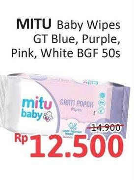 Promo Harga Mitu Baby Wipes Ganti Popok Blue Charming Lily, Pink Sweet Rose, Purple Playful Fressia, White Lively Vanilla 50 pcs - Alfamidi