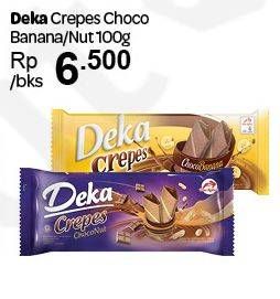 Promo Harga DUA KELINCI Deka Crepes Choco Banana, Choco Nut 100 gr - Carrefour
