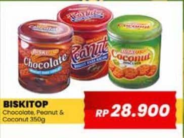 Promo Harga Biskitop Biskuit Chocolate, Peanut, Coconut 350 gr - Yogya