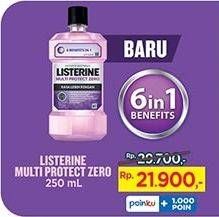 Promo Harga Listerine Mouthwash Antiseptic Multi Protect Zero 250 ml - Indomaret