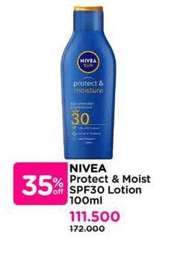 Promo Harga Nivea Sun Protect & Moisture Lotion SPF 30 100 ml - Watsons