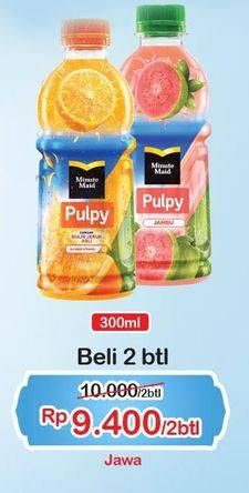 Promo Harga MINUTE MAID Juice Pulpy per 2 botol 300 ml - Indomaret