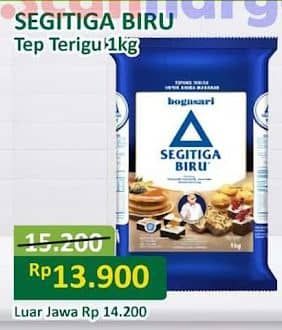 Promo Harga Bogasari Tepung Terigu Segitiga Biru 1000 gr - Alfamart