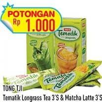 Promo Harga Tong Tji Tematik Instant Lemongrass Tea, Matcha Latte per 3 sachet 24 gr - Hypermart