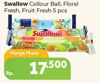Promo Harga SWALLOW Naphthalene Toilet Colour Ball, Floral Fresh, Fruit Fresh 5 pcs - Carrefour