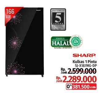 Promo Harga Sharp SJ-X187MG-DP/DB | Kulkas 157ltr 166000 ml - LotteMart
