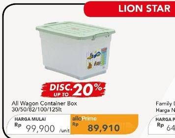 Promo Harga Lion Star Wagon Container 82lt, 30lt  - Carrefour