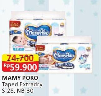 Promo Harga Mamy Poko Perekat Royal Soft S28, NB30 28 pcs - Alfamart