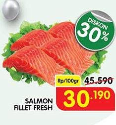 Promo Harga Salmon Fillet per 100 gr - Superindo