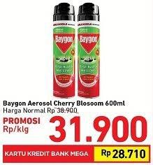 Promo Harga BAYGON Insektisida Spray Cherry Blossom 600 ml - Carrefour