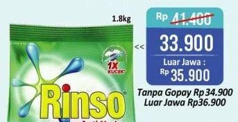 Promo Harga RINSO Molto Detergent Bubuk 1800 gr - Alfamart