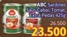 Promo Harga ABC Sardines Saus Cabai, Saus Tomat, Saus Ekstra Pedas 425 gr - Alfamidi